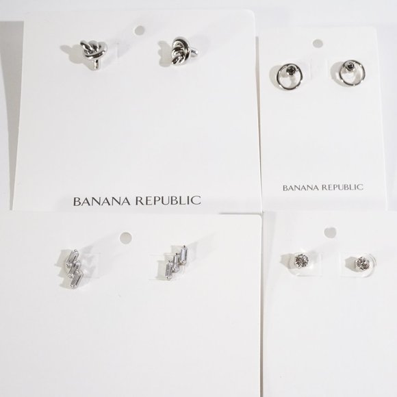 Banana Republic Jewels Lot 4 pair of BR Earrings NWT 120 Silver - Picture 1 of 7
